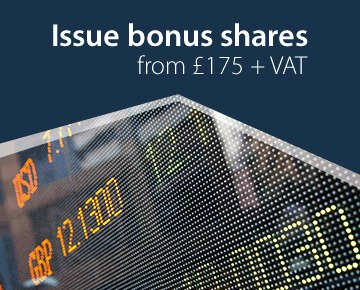 Issue bonus shares from £175 + VAT