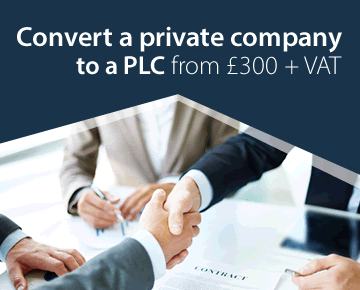 Convert a private company to a PLC from £300 + VAT