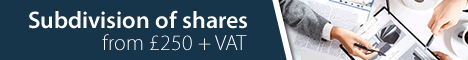 Subdivision of shares from £250 + VAT